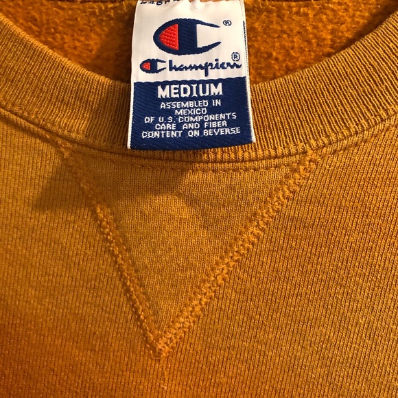 Vintage Champion Sweatshirt, Distressed Orange, Champion Crewneck Sweatshirt - Picture 3 of 5
